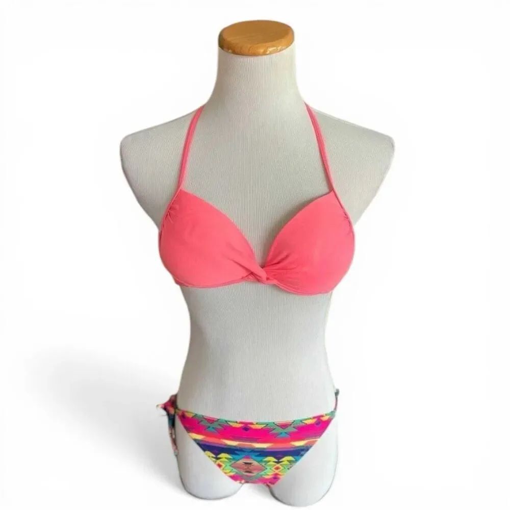 Womens Forever 21 Tribal Print Underwire Bikini Swimsuit Bathing Suit - Sz S